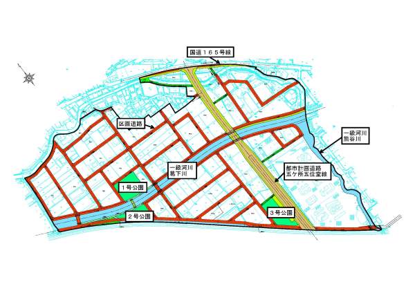 五位堂駅前北第二地区の地図