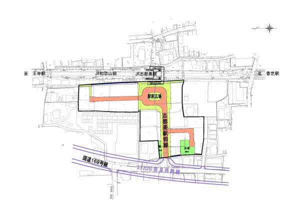 志都美駅西地区の地図