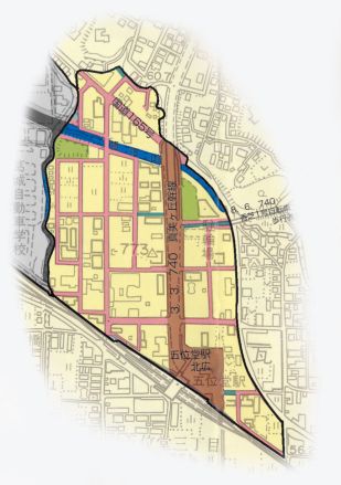 五位堂駅前北地区の地図