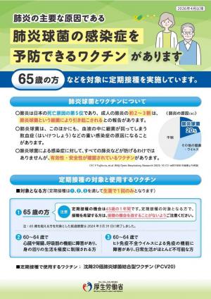 肺炎球菌リーフレット表面