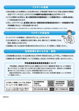 肺炎球菌リーフレット裏面