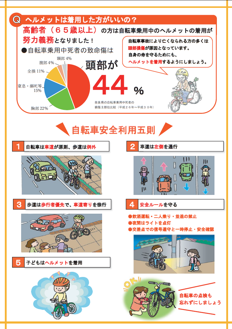 奈良県自転車条例リーフレット2ページ目